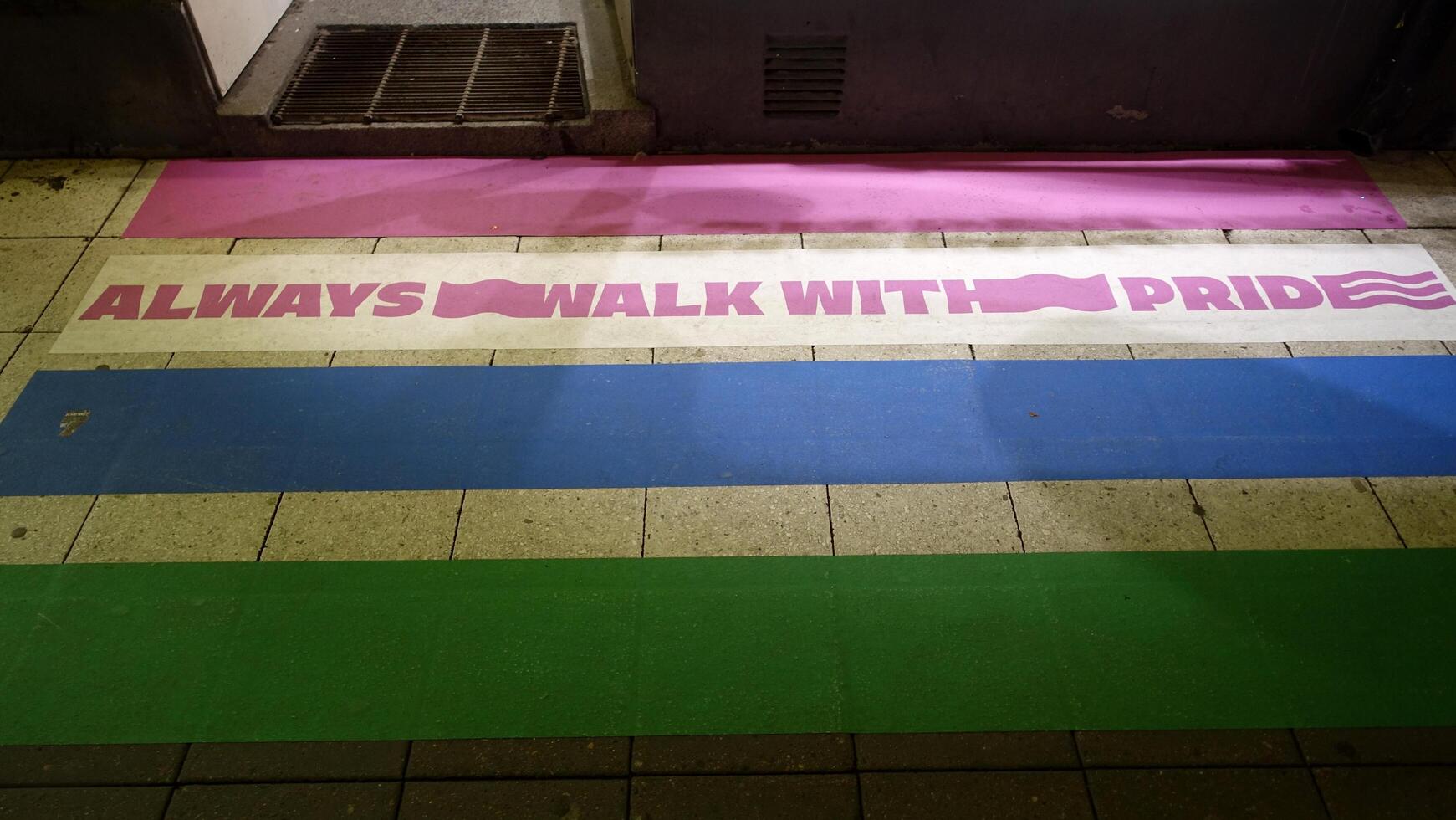 Stockholm, Sweden, August 5, 2024. Colorful crosswalks in the city center. photo