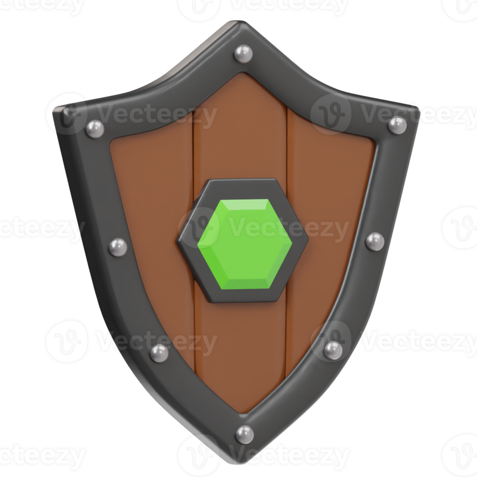 Gaming shield icon stock 3d render illustration png