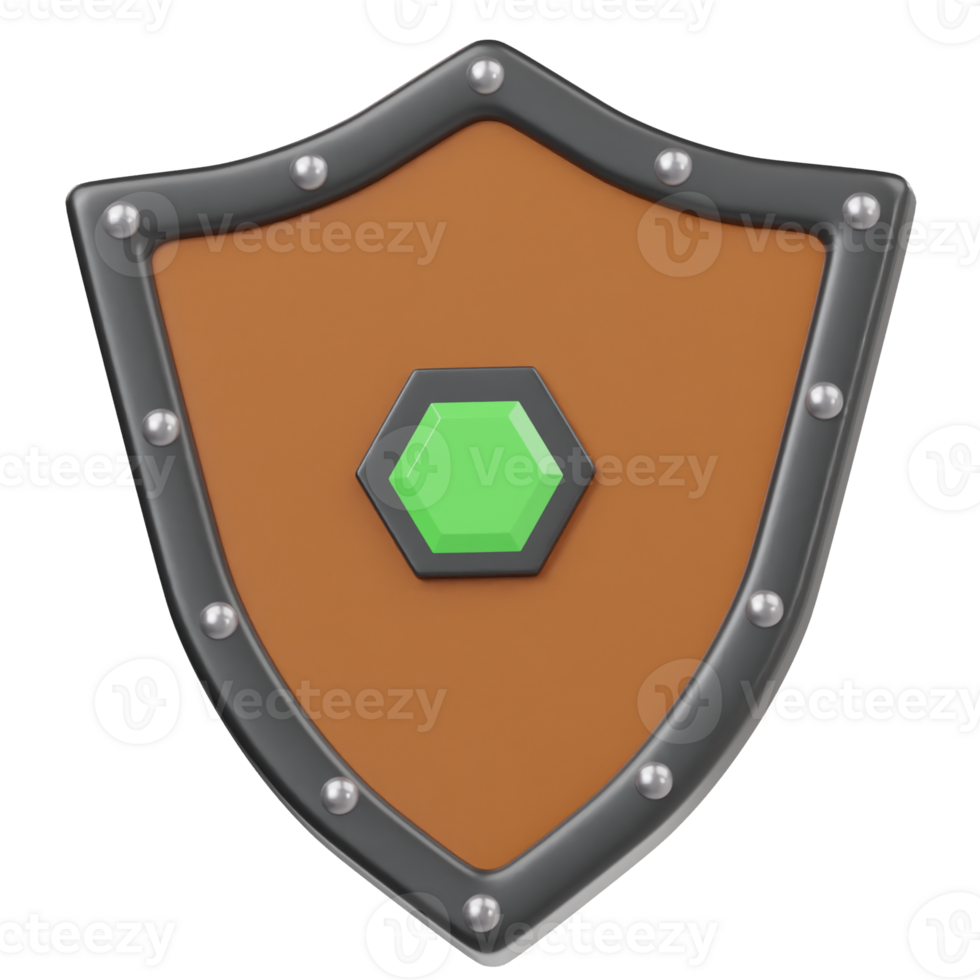 Game shield icon 3d render illustration png
