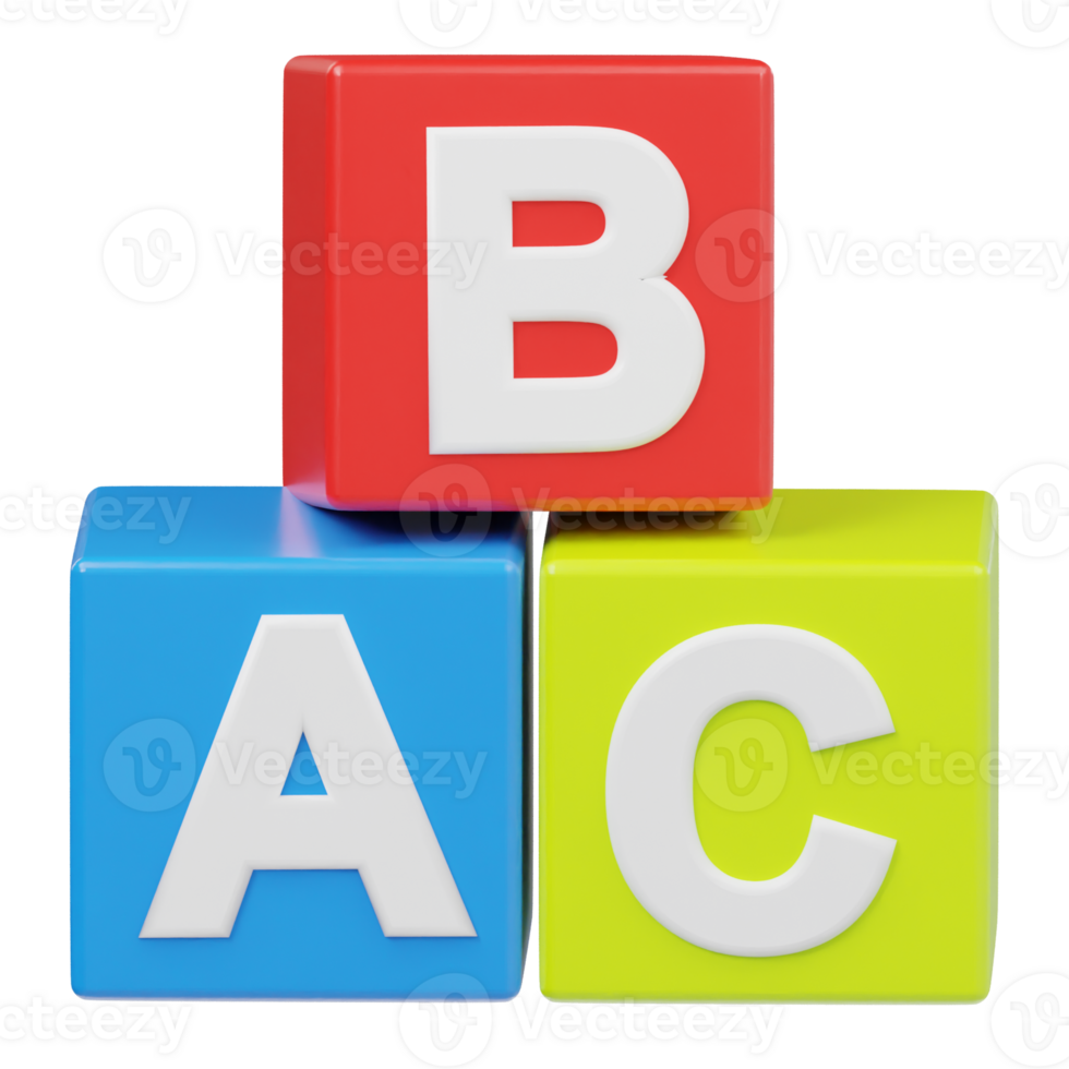 Alphabate block icon 3d render illustration png