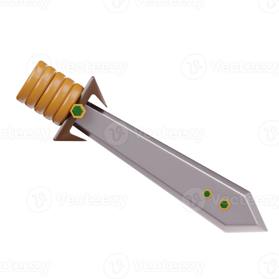 Game sword icon 3d render illustration png