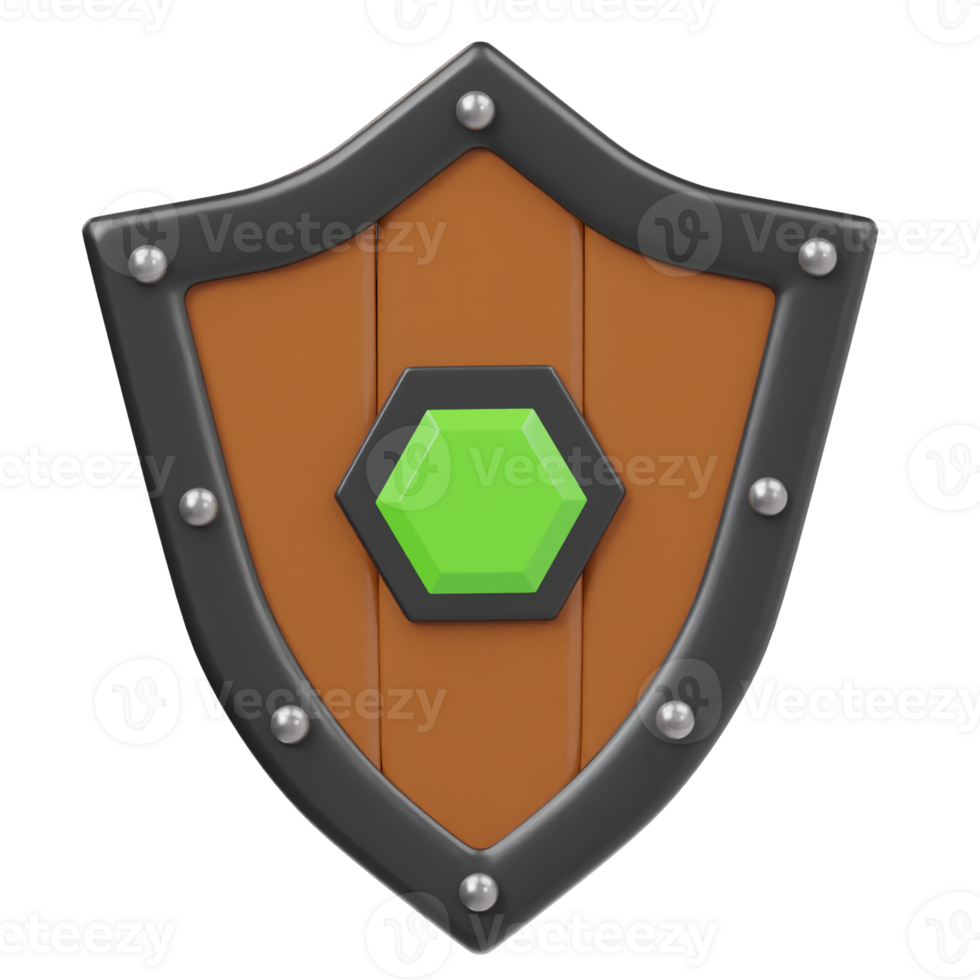 Gaming shield realstick icon 3d render illustration png