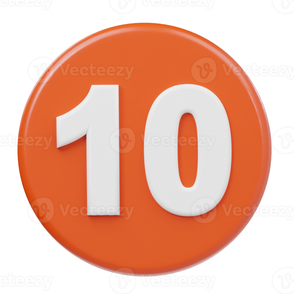 Number icon 3d rendering illustration png