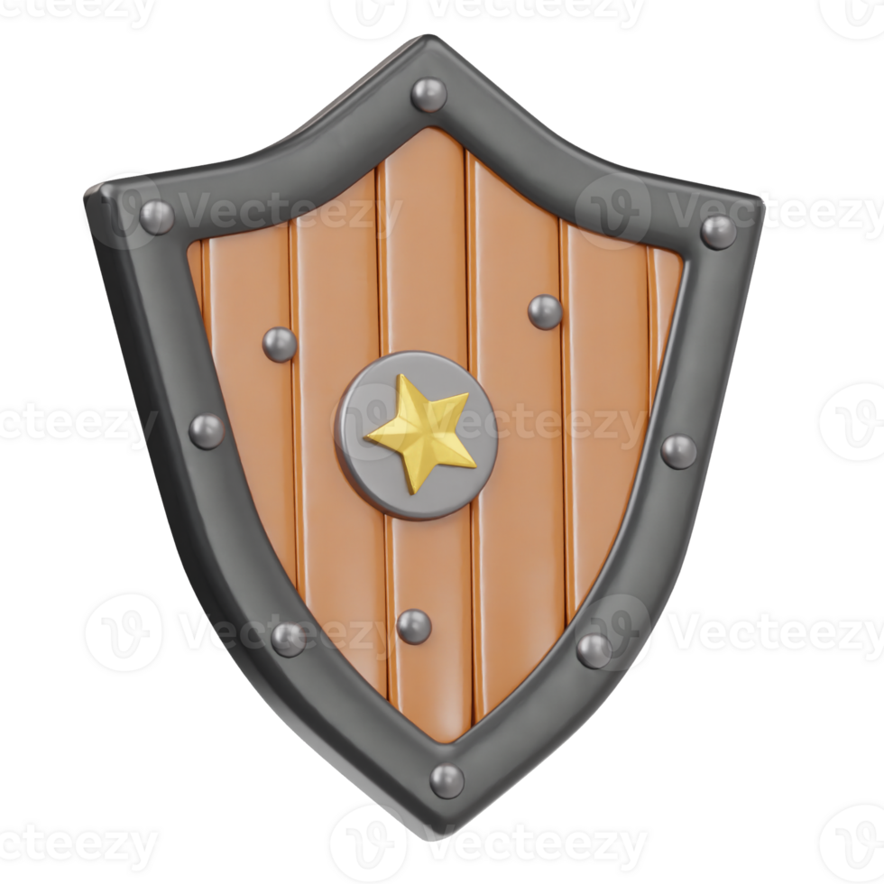 Game shield icon 3d illustration png