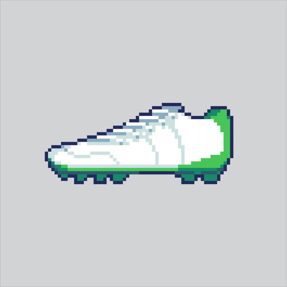 Pixel art illustration Soccer Shoes. Pixelated Football Boots. Soccer Football Shoes or Boots pixelated for the pixel art game and icon for website and game. old school retro. vector