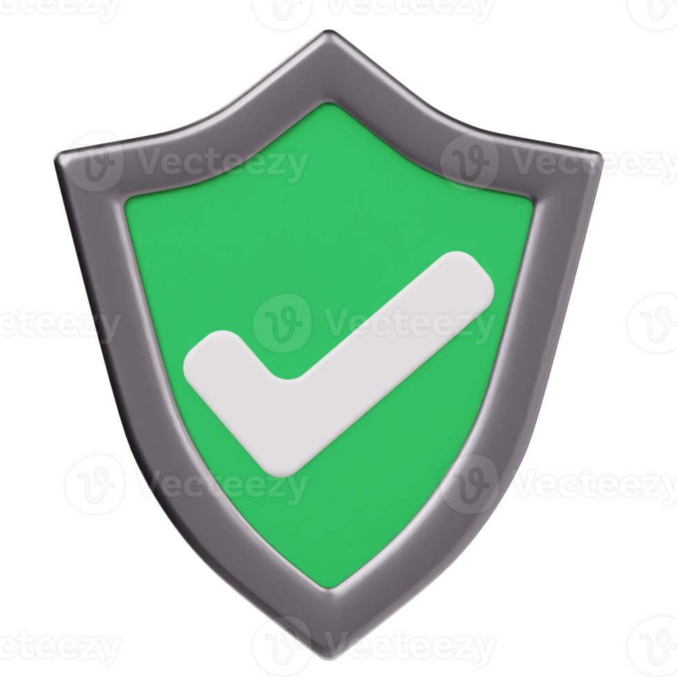 Protection shield icon 3d render png