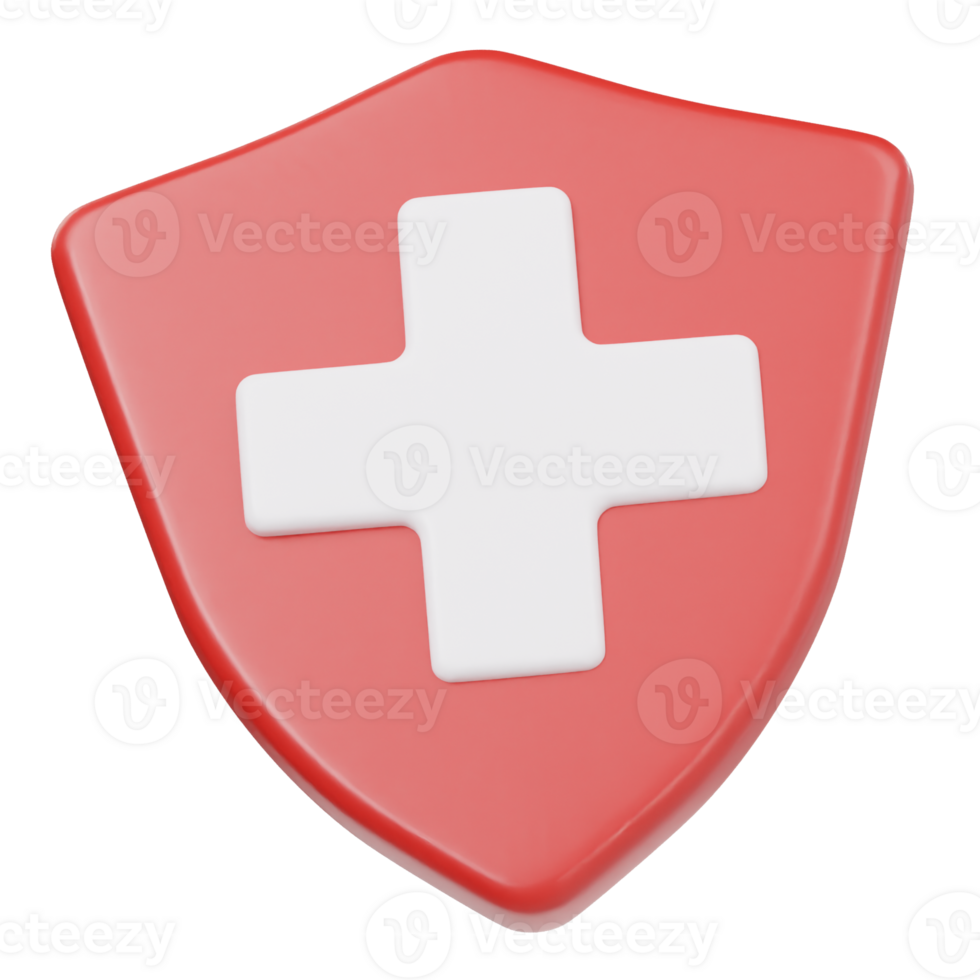 Medical shield icon 3d illustration png