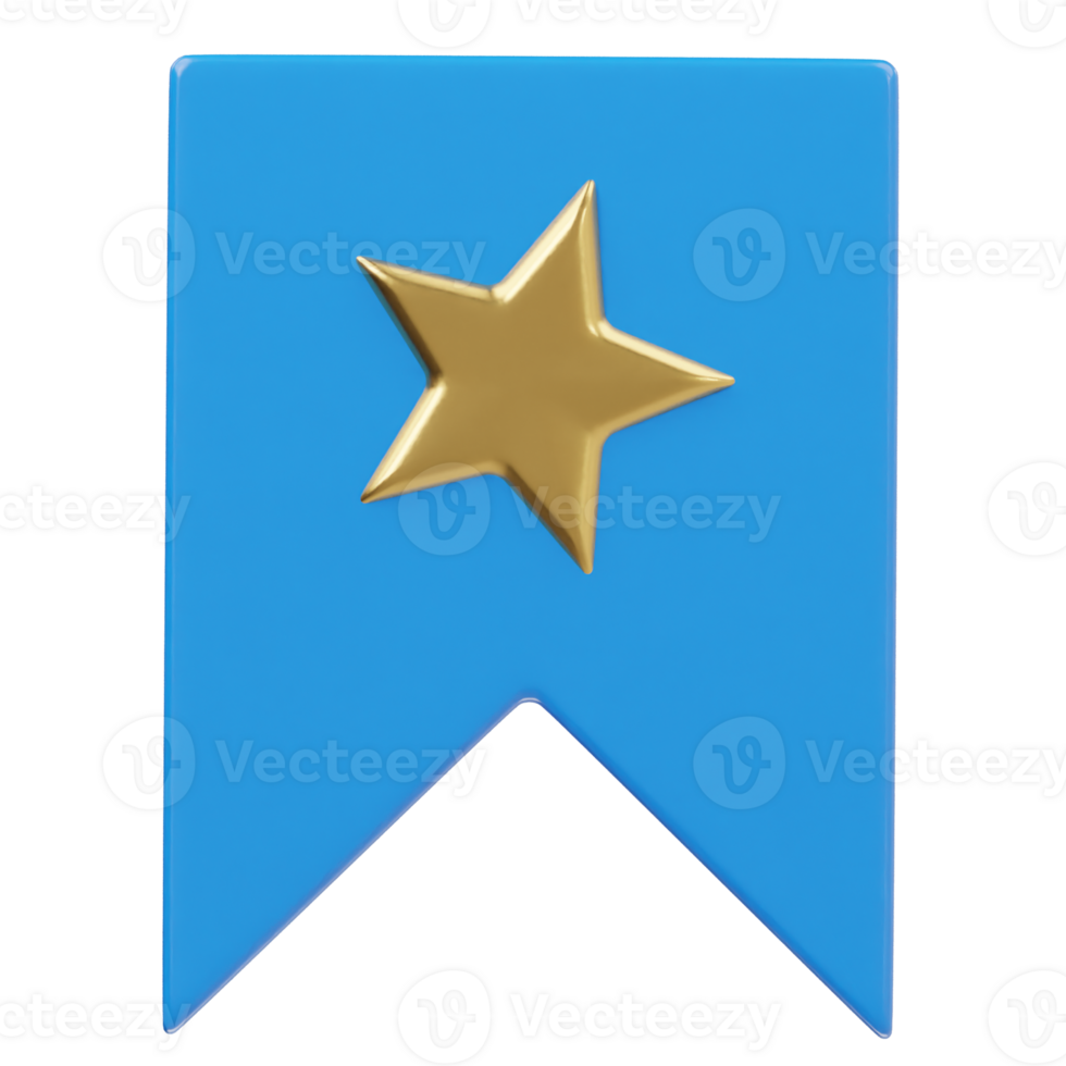 Favourite book mark icon 3d render illustration png