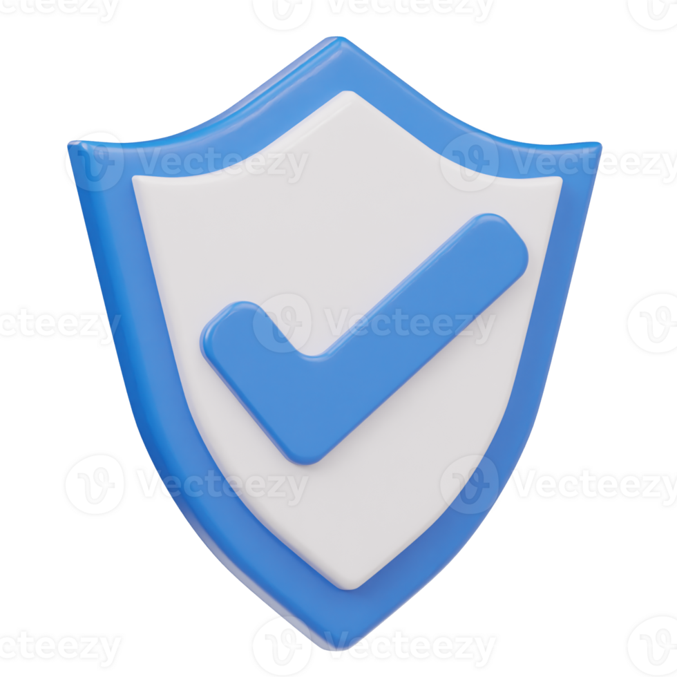 Protection shield icon 3d render illustration png