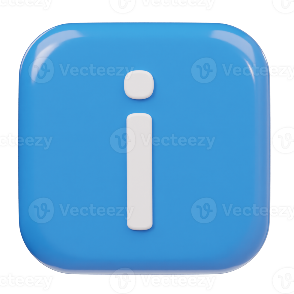 Info icon 3d illustration png
