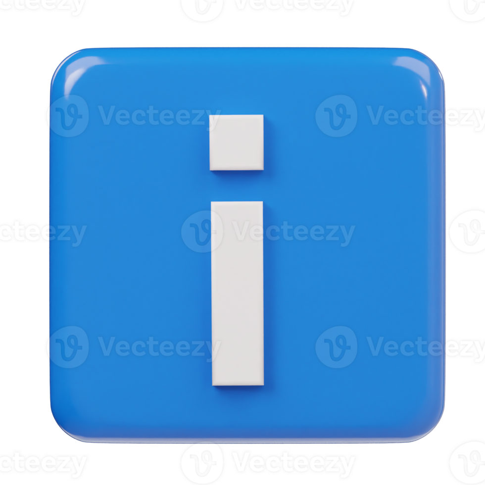 Information icon render illustration png