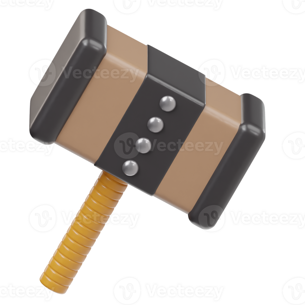 Gaming hammer icon 3d illustration png