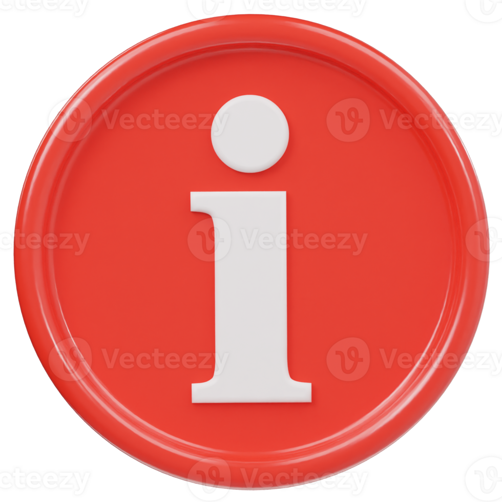 Info icon 3d render illustration png