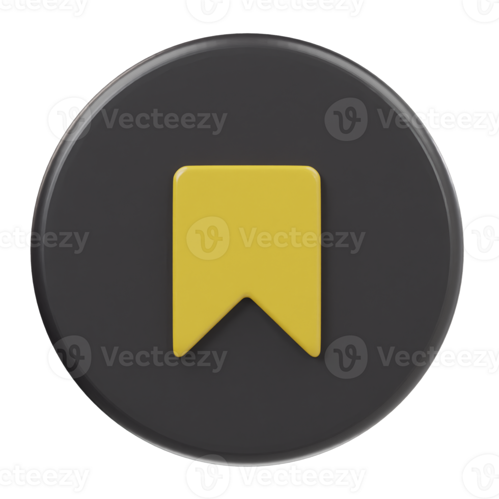 Black book mark icon 3d render illustration png
