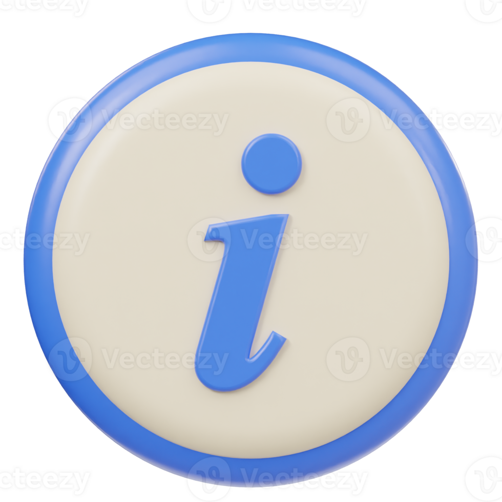 Information icon 3d render illustration image png