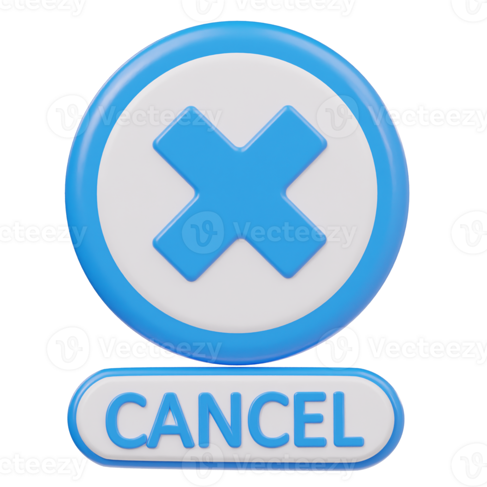 Cancel icon 3d illustration png