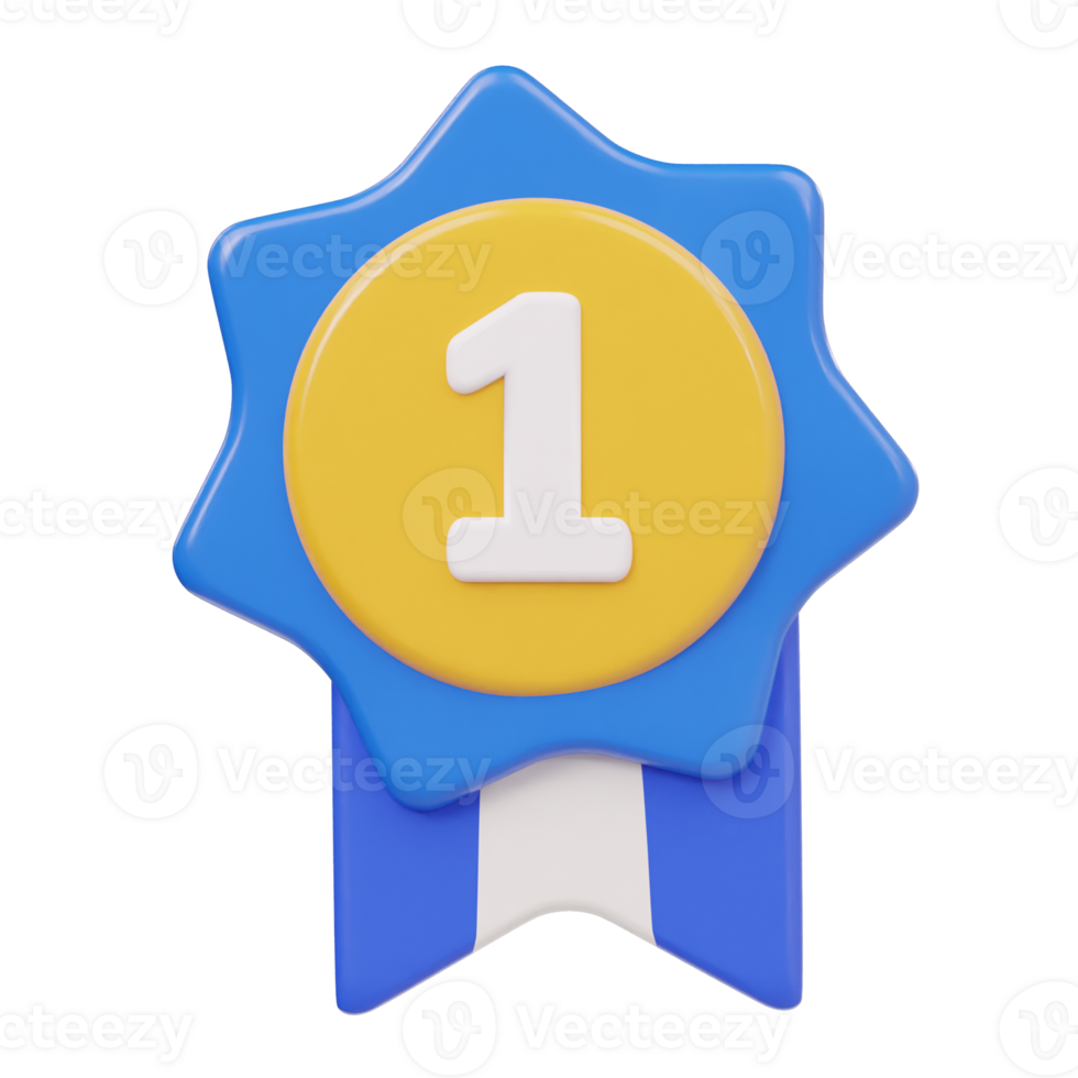 First winner icon 3d render illustration png