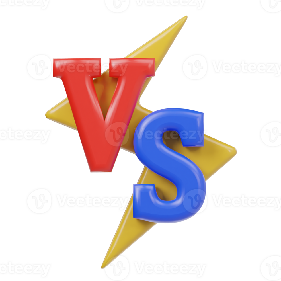 Versus icon 3d render illustration transparent png