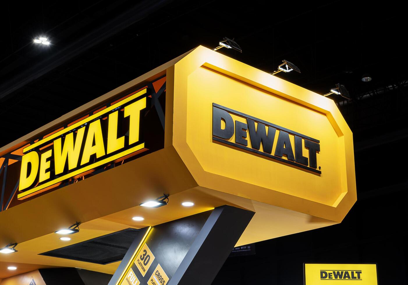 Nonthaburi Thailand 30 April 2024 billboard with logo Dewalt brand photo