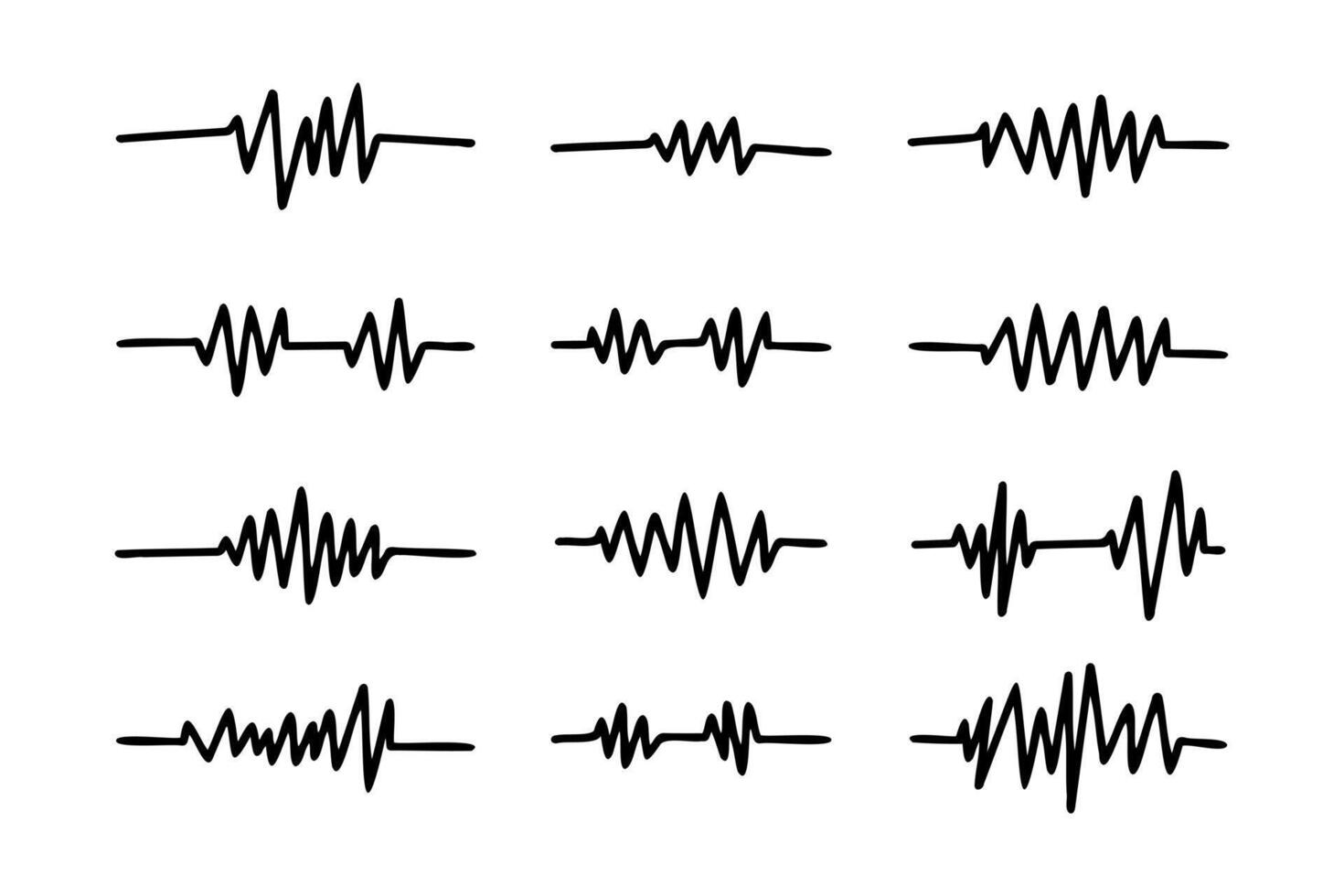 graphic symbol or sound wave, measuring earthquakes, drawn on a white background. vector