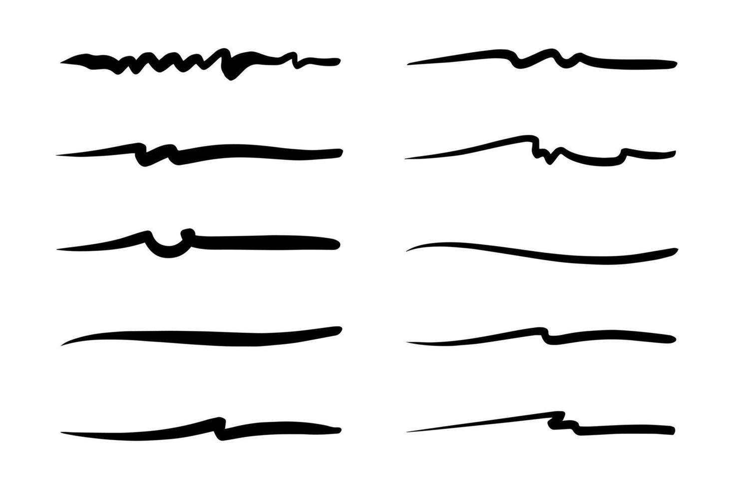 hand drawn underline collection illustration. vector