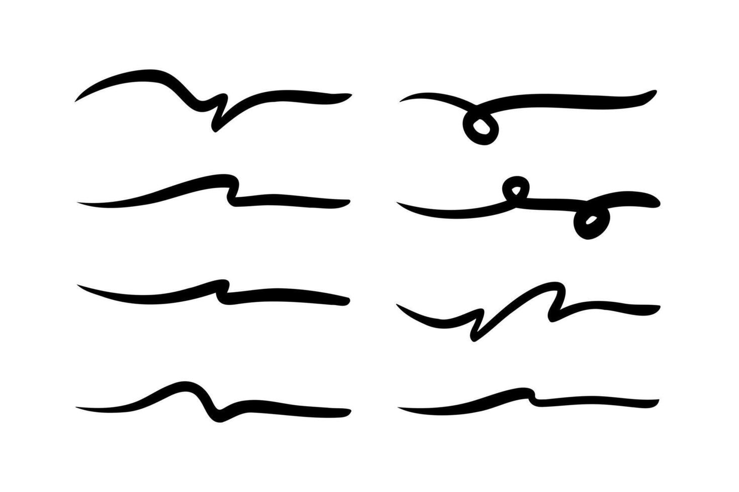 Swooshes and flourish brush stroke collection. vector
