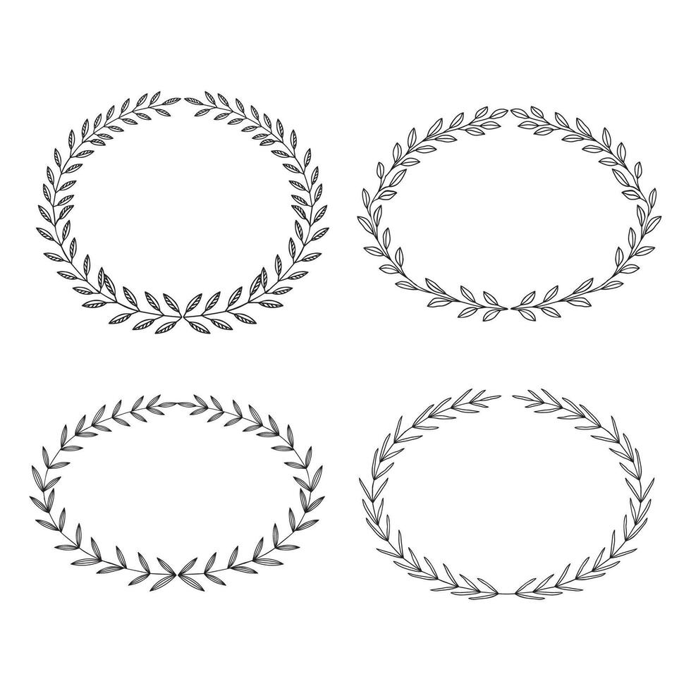 Four laurel wreaths vector