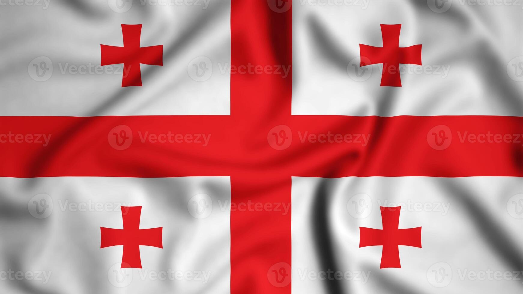 Georgia flag waving in the wind background illustration, silk photo