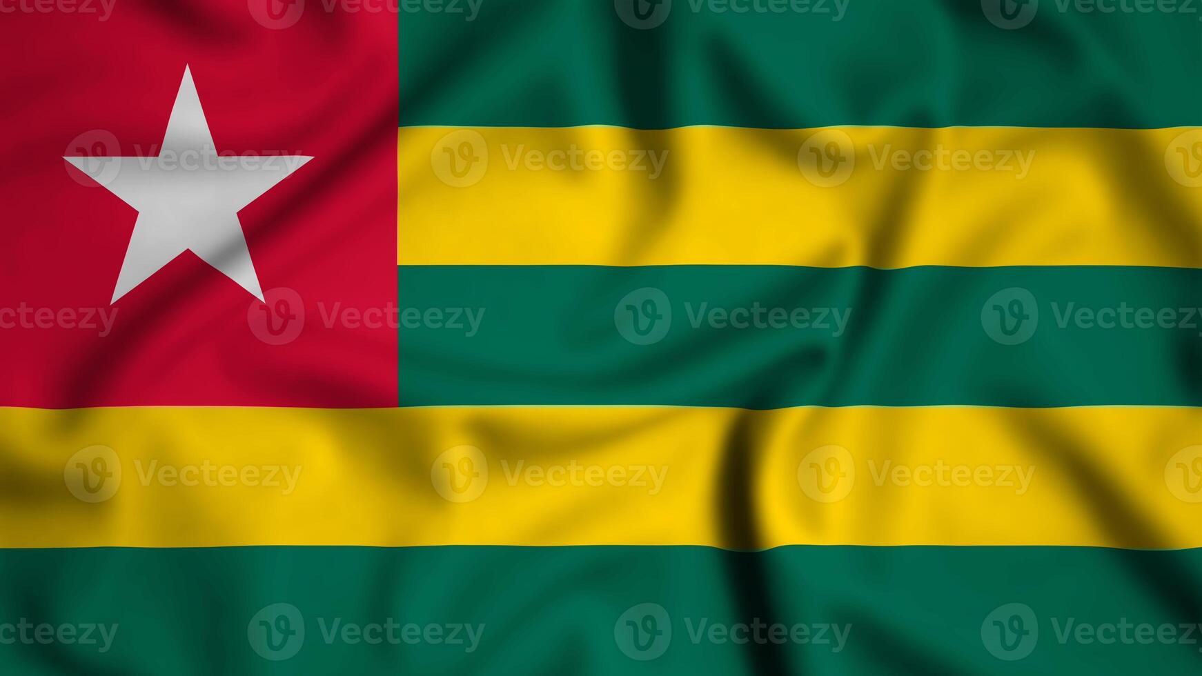 Togo flag waving in the wind background illustration, silk photo
