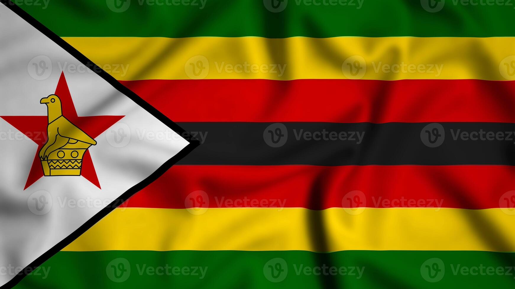 Zimbabwe flag waving in the wind background illustration, silk photo