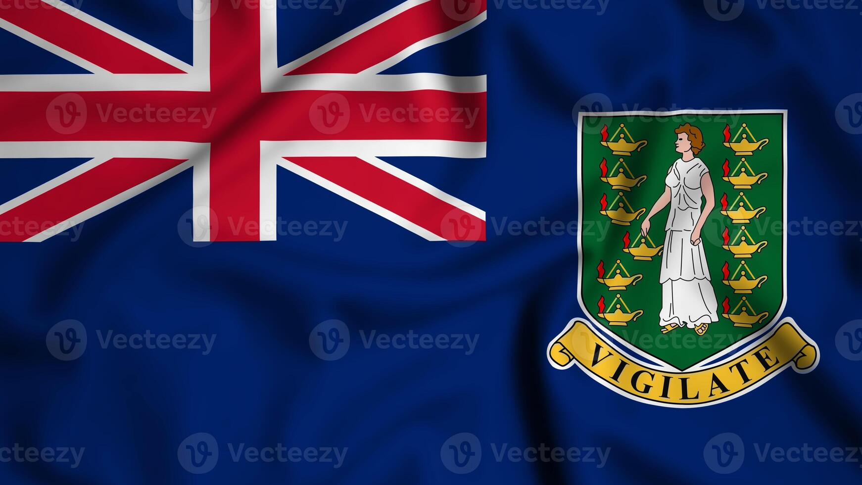 British Virgin Islands flag waving in the wind background illustration, silk photo