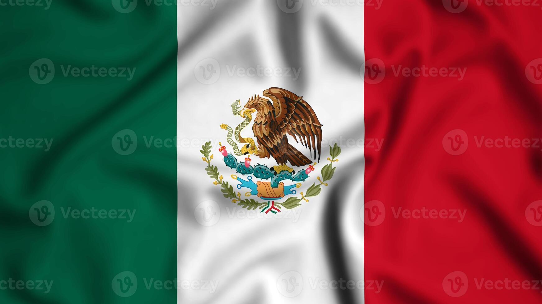 Mexico flag waving in the wind background illustration, silk photo