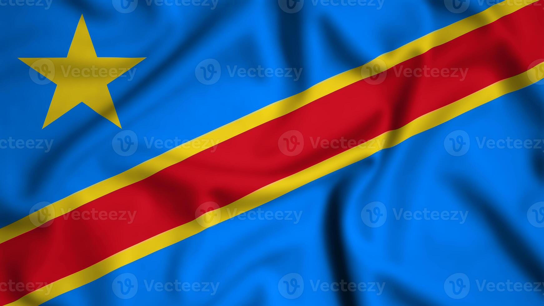 Congo flag waving in the wind background illustration, silk photo