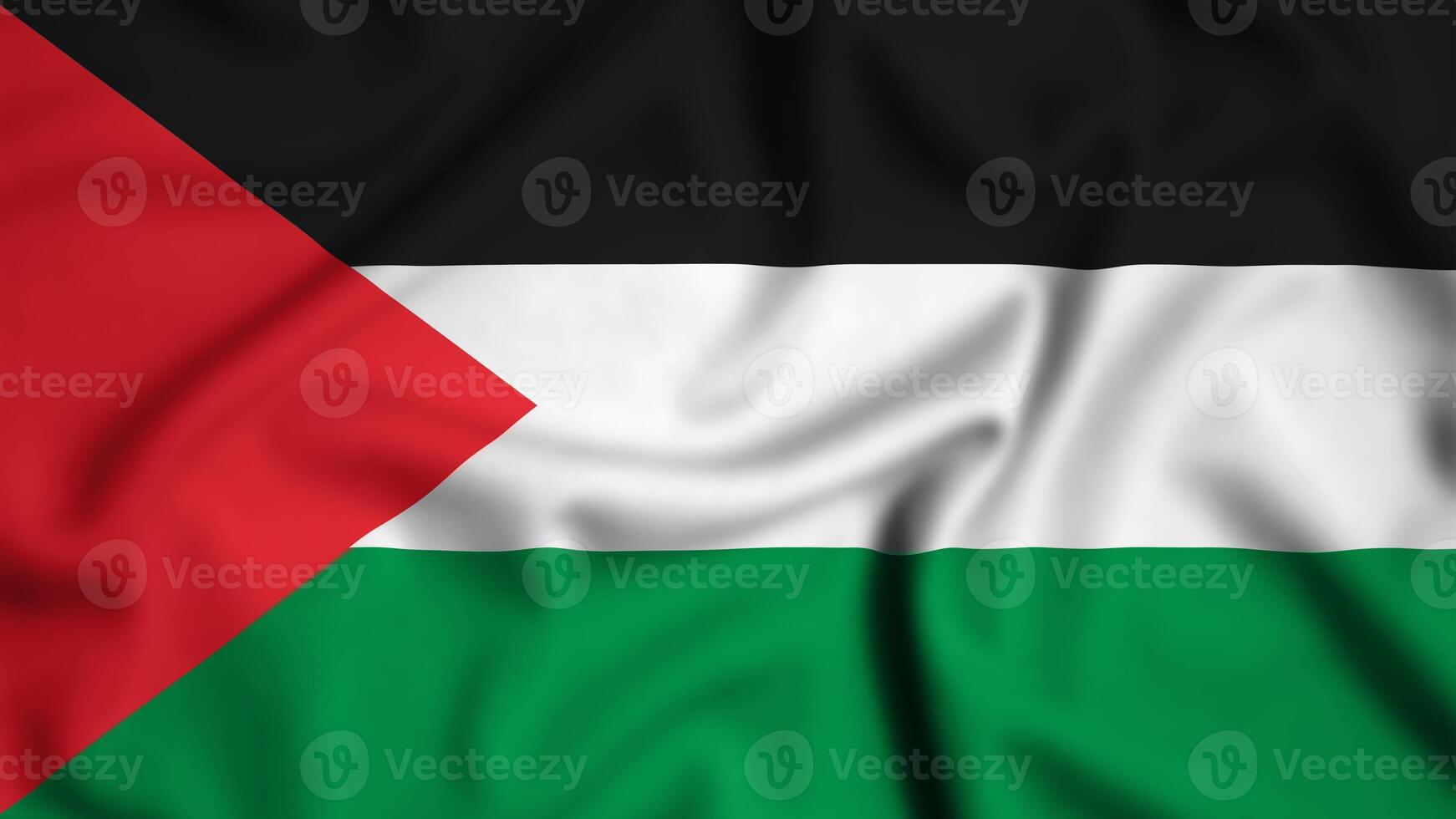 Palestine flag waving in the wind background illustration, silk photo