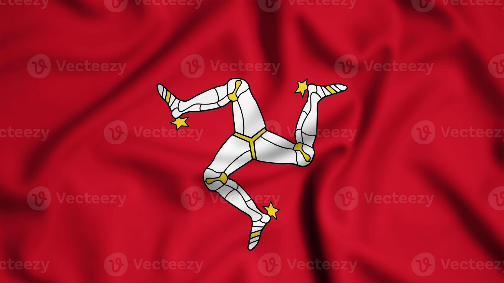 Isle of Man flag waving in the wind background illustration, silk photo