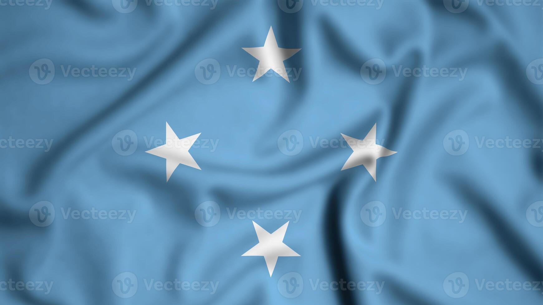 Federated States of Micronesia flag waving in the wind background illustration, silk photo
