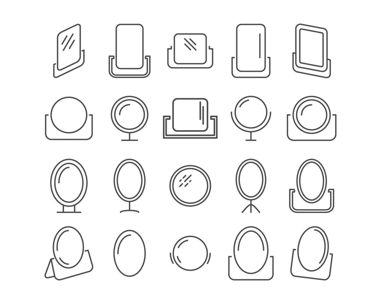 Collection of face mirror graphic icon vector