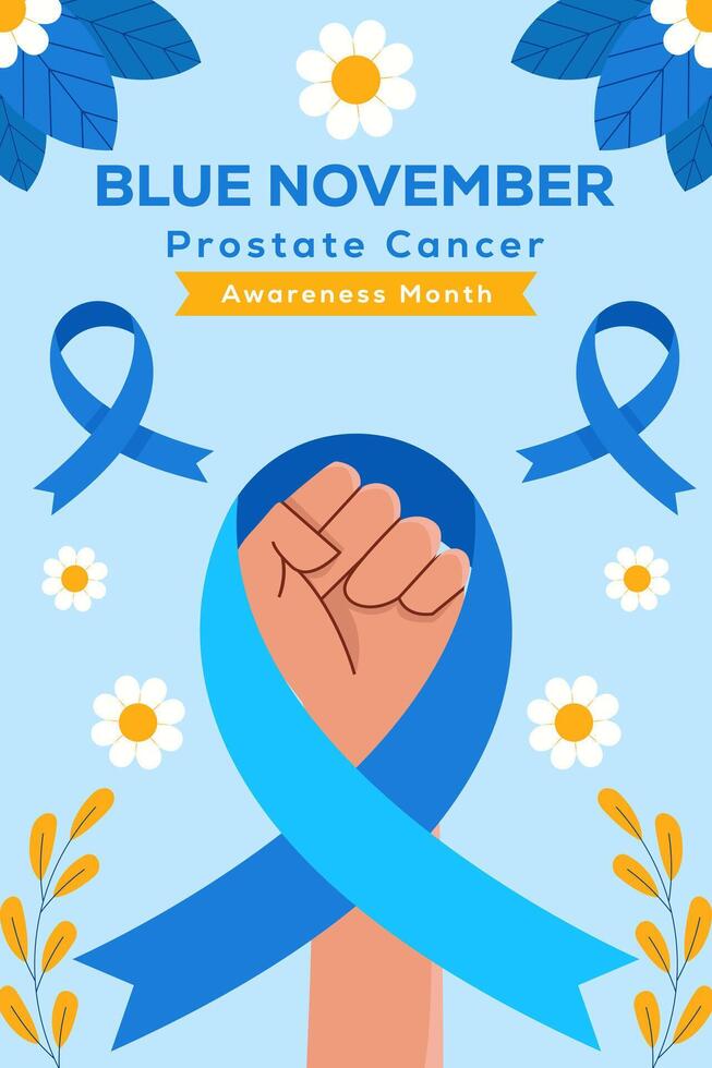blue November vertical banner illustration in flat design vector