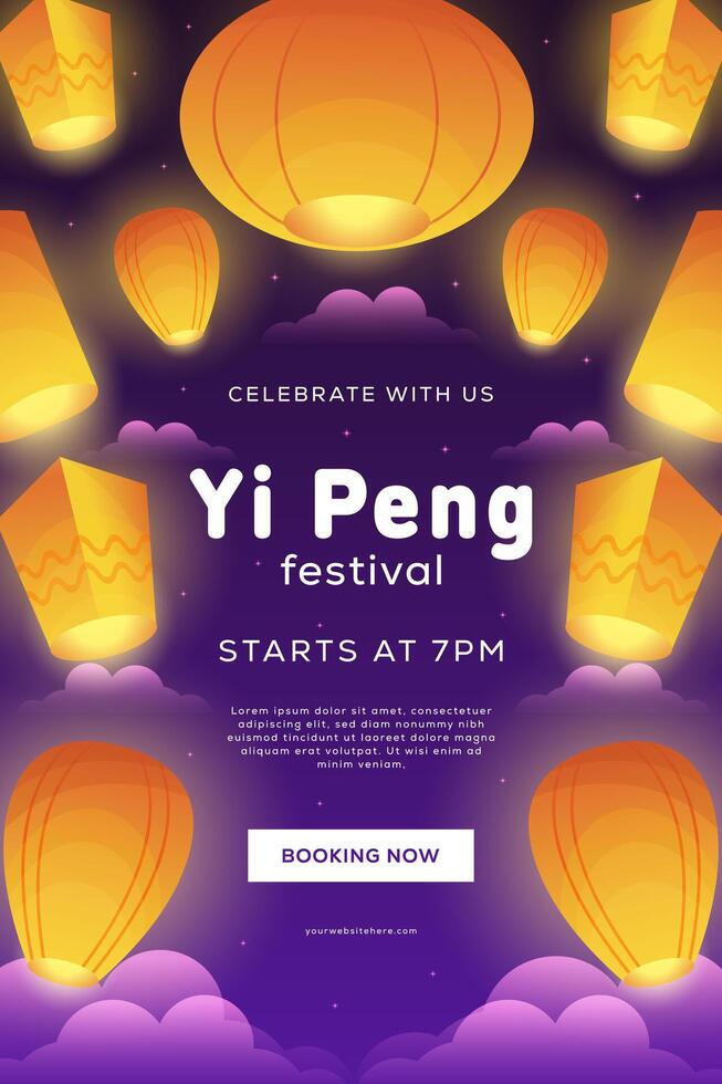 yi peng festival vertical banner illustration design vector