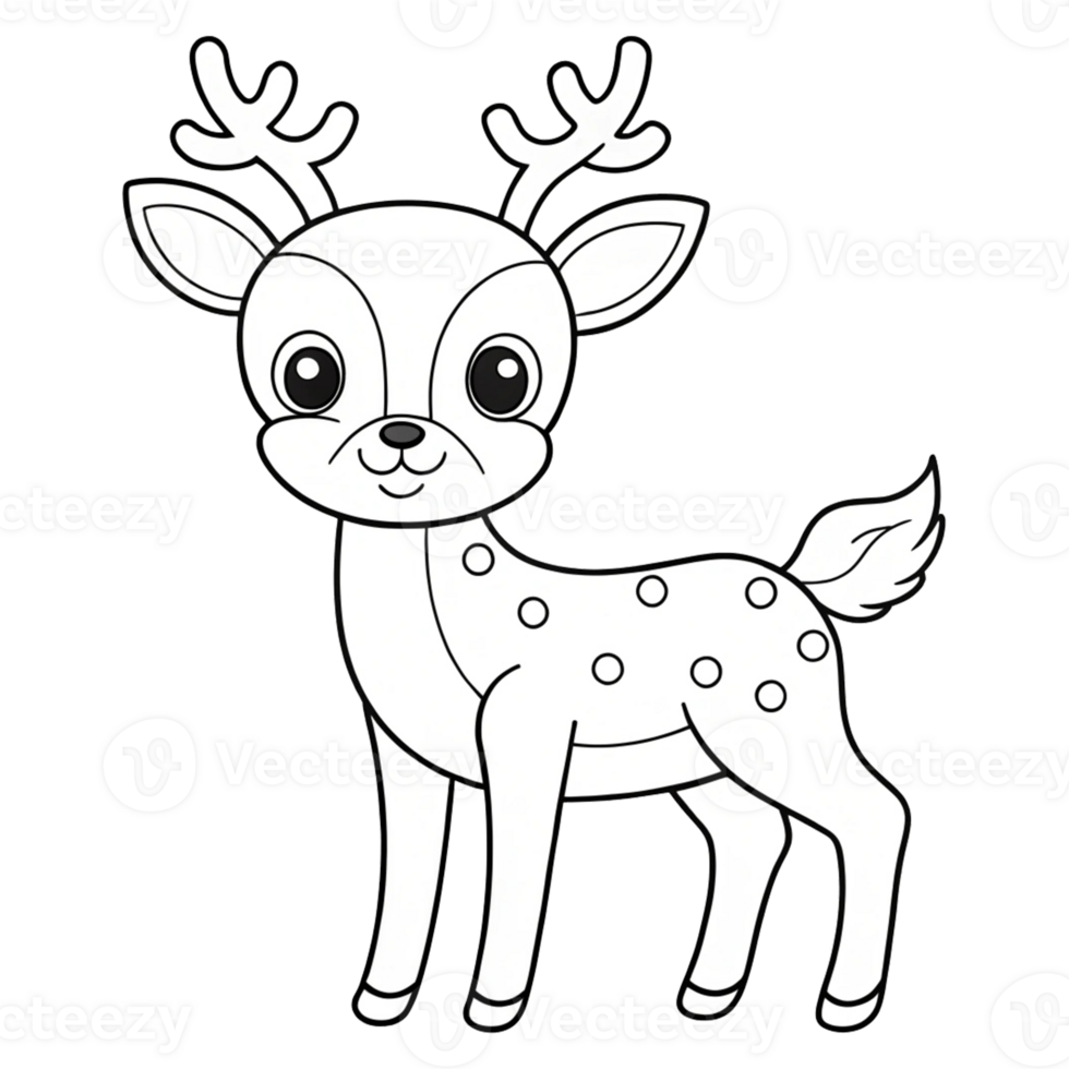 A deer with antlers coloring page png
