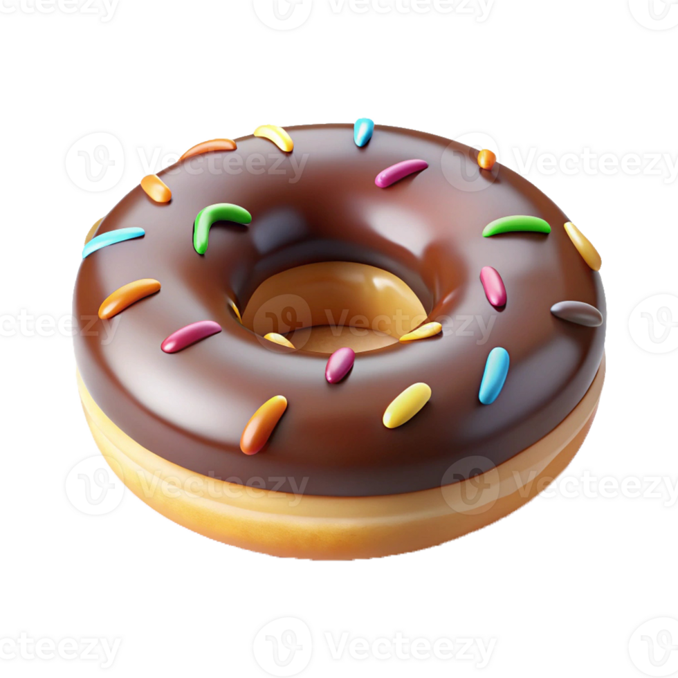 A chocolate donut with sprinkles on it png
