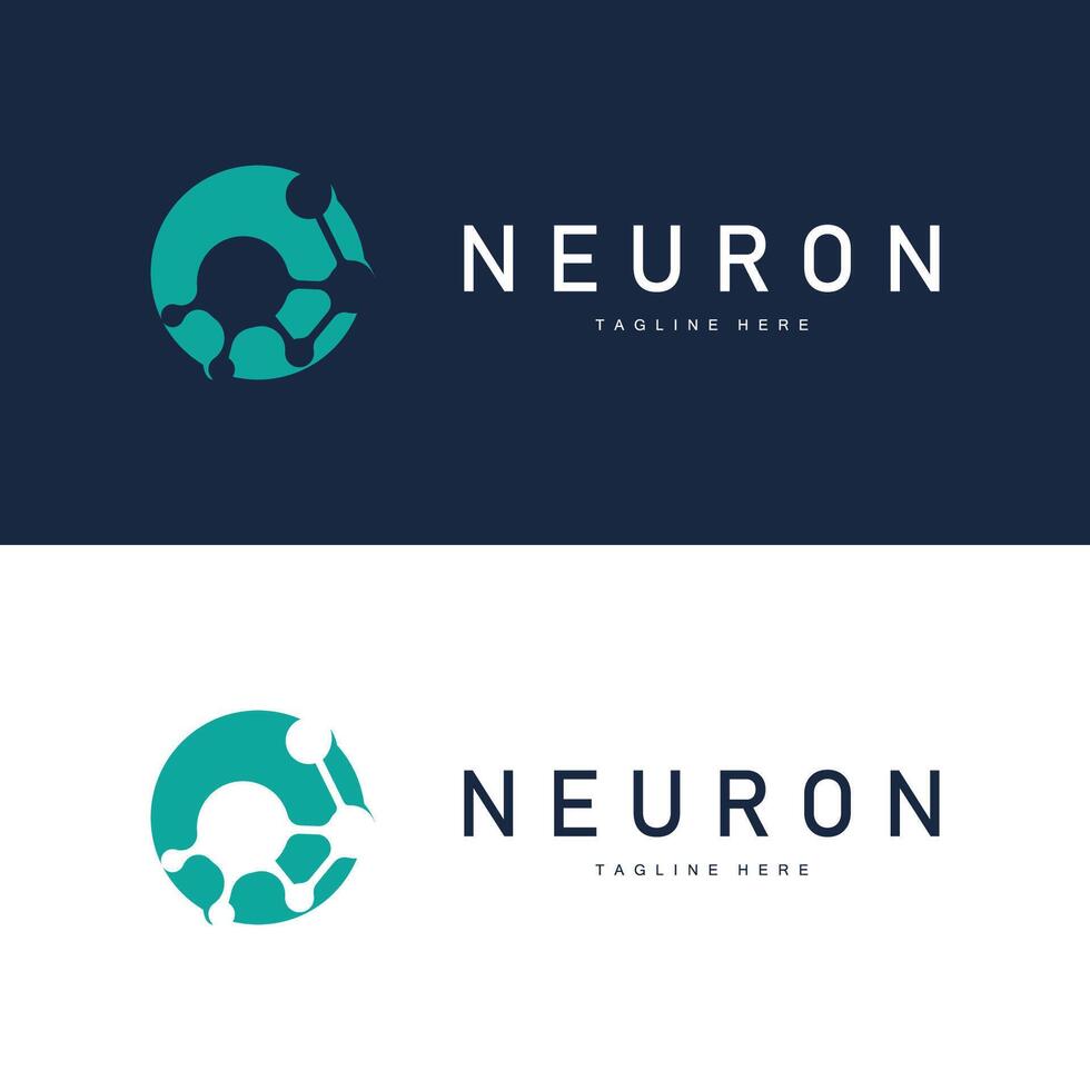 Neuron Logo Design Health Illustration DNA Molecule Nerve Cell Abstract Simple Illustration vector