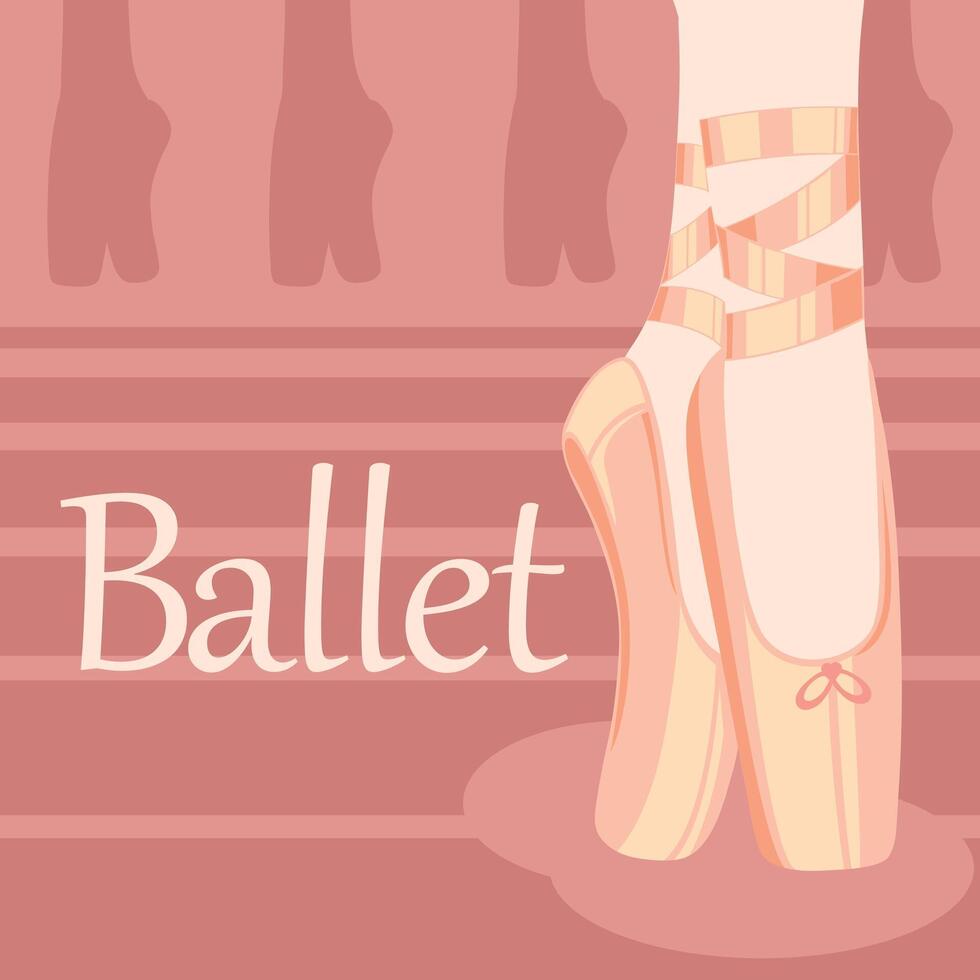 Closeup of ballet dancer slippers vector