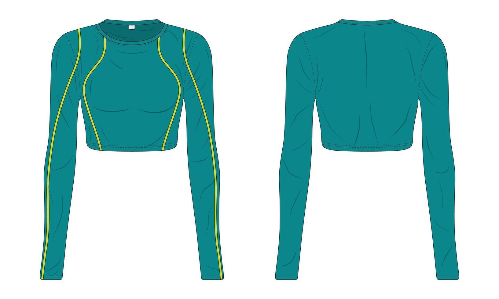 Women's long sleeve sportswear mockup vector