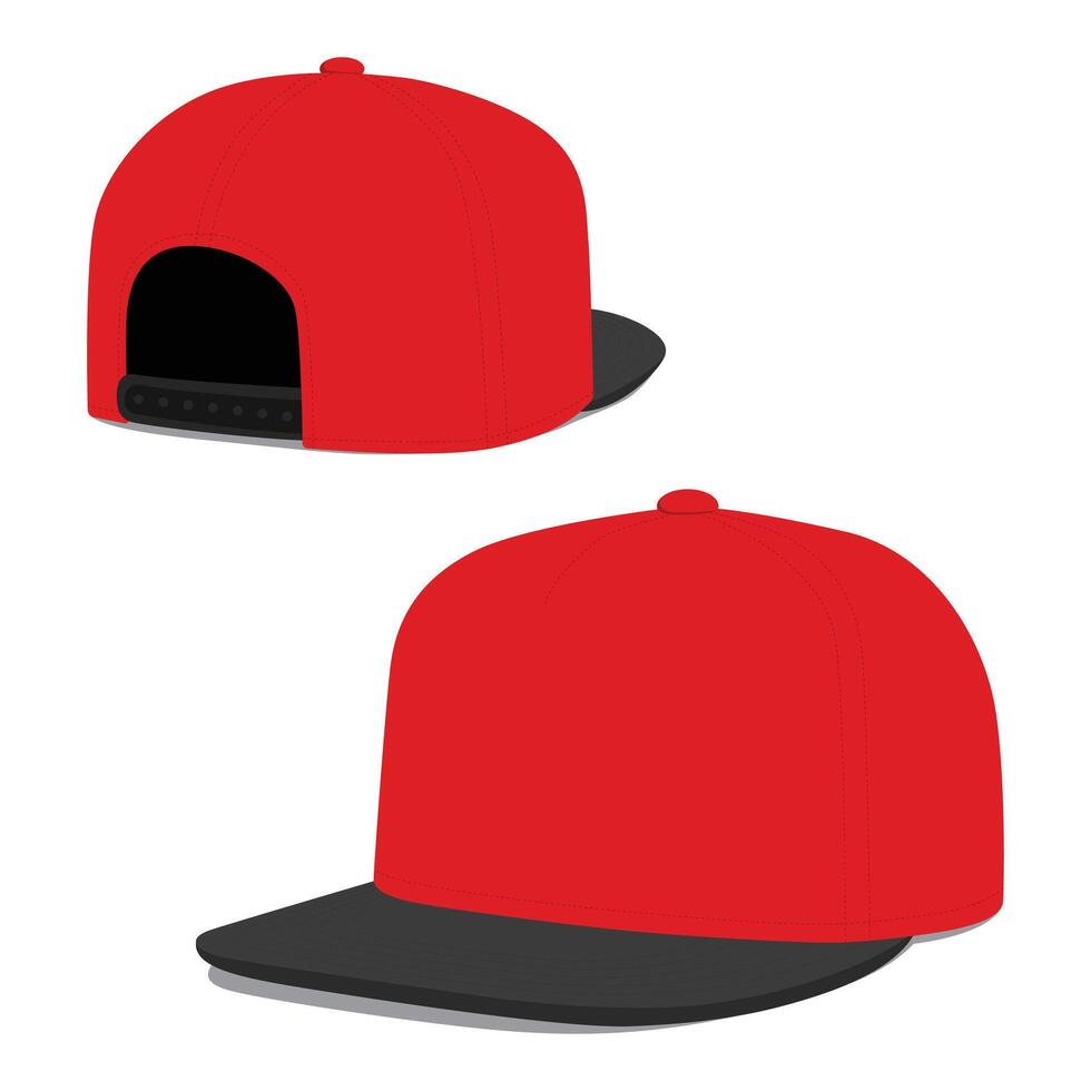 Snapback hat mockup front and back view vector