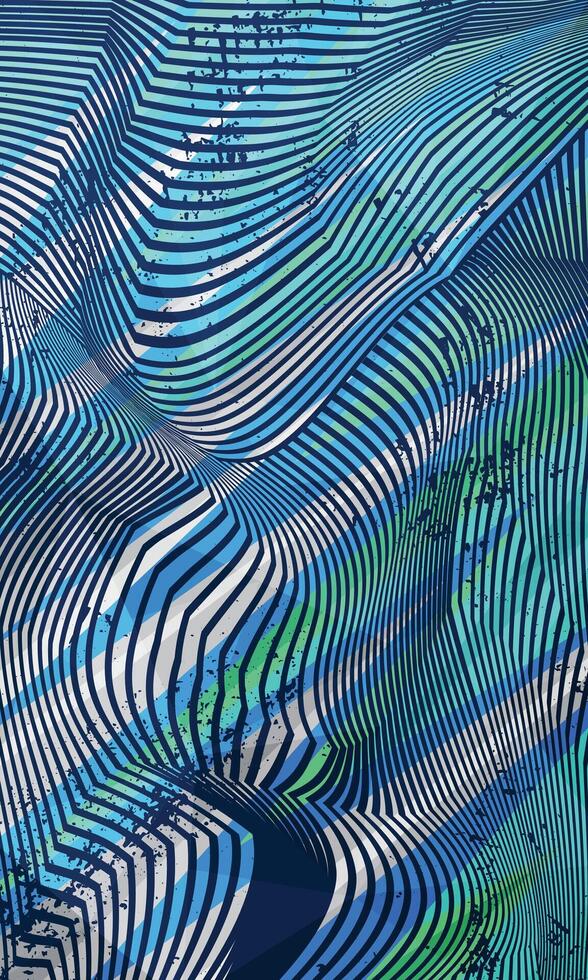 Abstract wavy curved lines wallpaper for sublimation jersey vector
