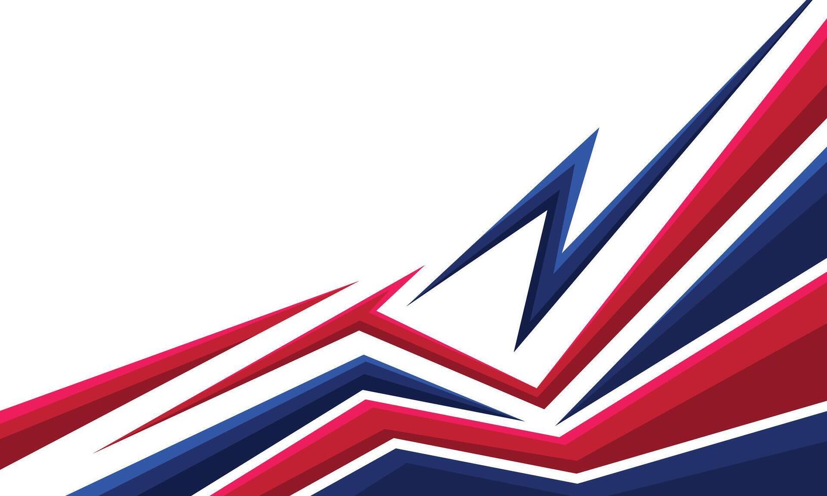 Abstract red and blue geometric stripes racing background vector