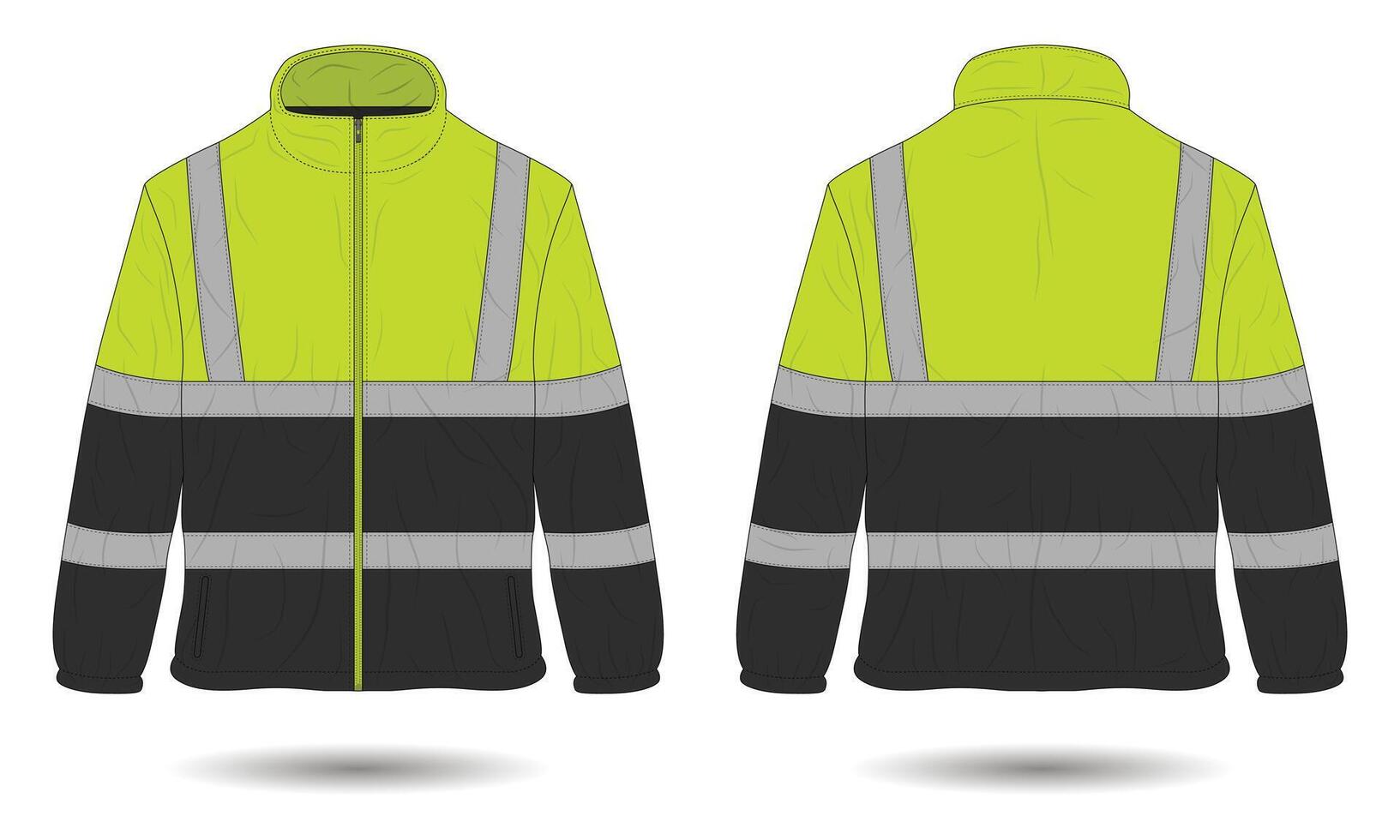 Hi vis work safety jacket mockup vector