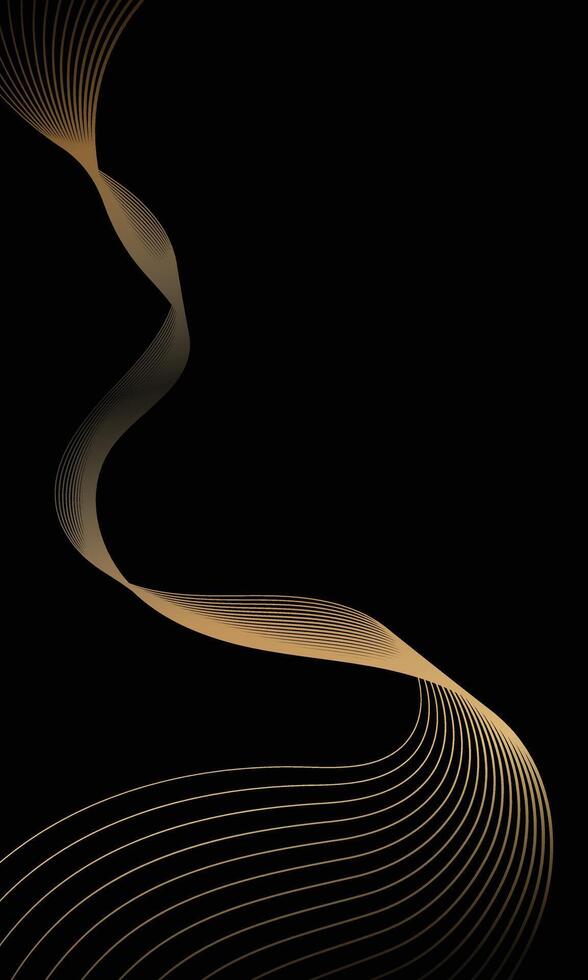 Elegant blank wallpaper with wavy abstract gold lines vector