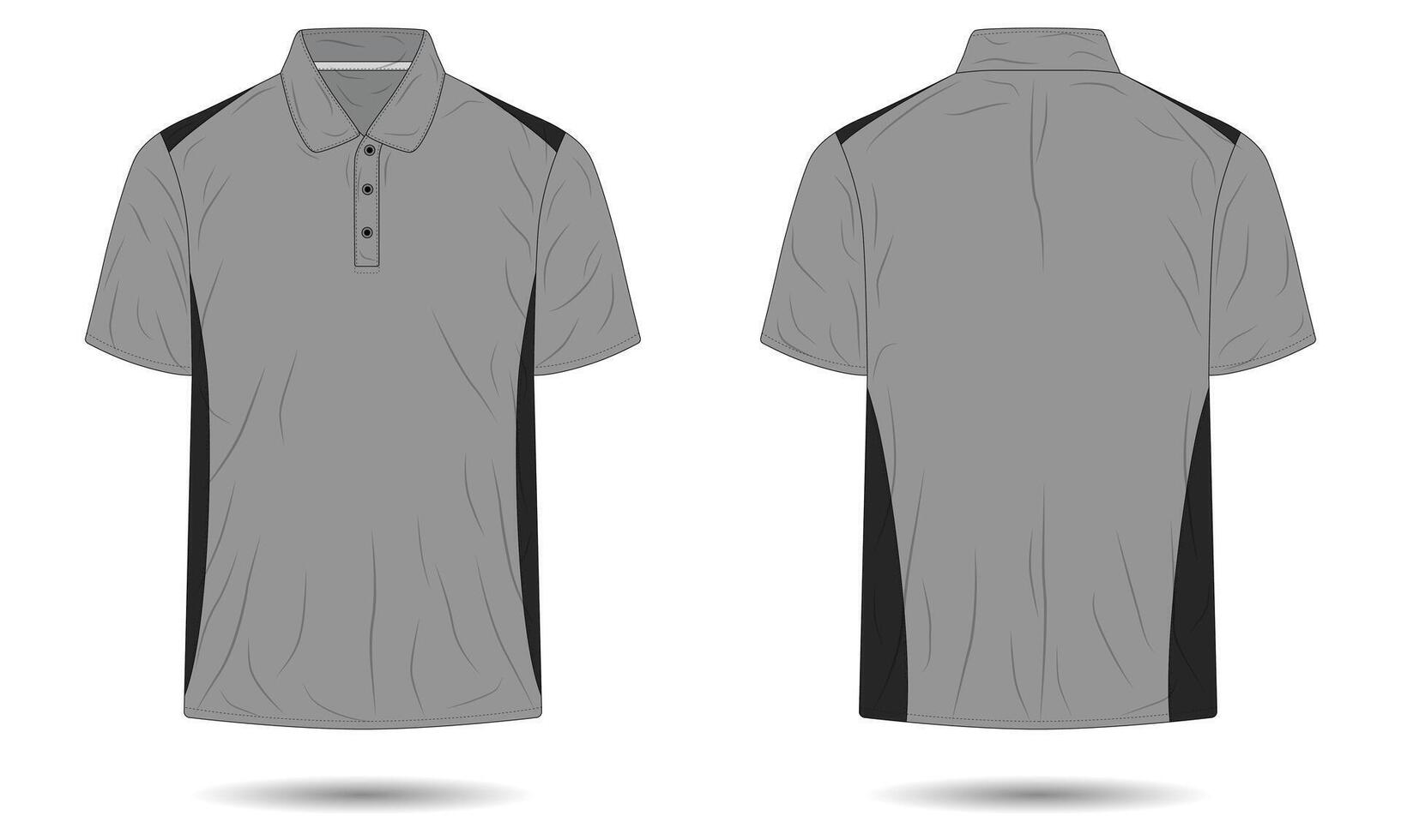 Gray modern polo shirt template vector